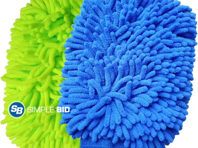 Lot 58-56176 - 2 Pack Car Wash Mitt Microfiber Chenille Car Wash Mitt Scratch Free for Cars Cleaning,Home Cleaning ...