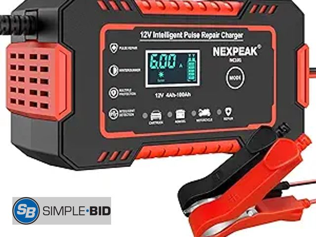 Lot 58-20803 - NEXPEAK NC101 Car Battery Charger, Smart Battery Trickle Charger 12V 6A Automotive Battery Maintaine...