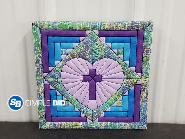 Lot 58-84437 - Quilted Cross Wall Hanging 12"x12" Decor