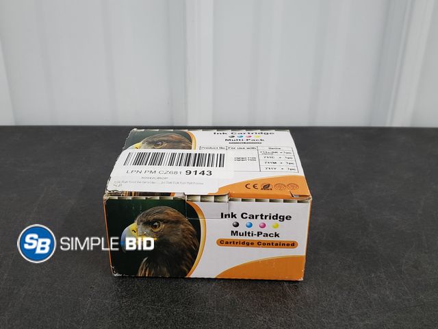 Lot 58-39788 - New 711 711XL 711L Ink Cartridges 4-Pack with Chip Replacement for HP 711XL CZ133A CZ130A CZ135A CZ1...