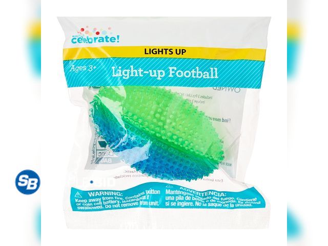 Lot 58-58966 - Lot of (18) New Blue/Green Light-Up Football Party Favor