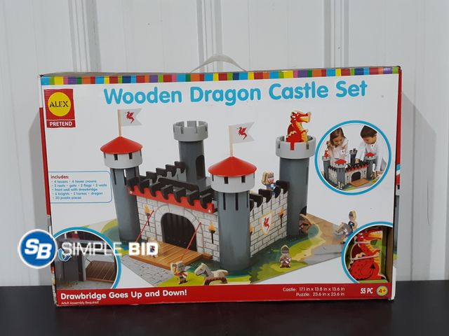 Lot 58-28332 - Alex Pretend - Wooden Dragon Castle Set