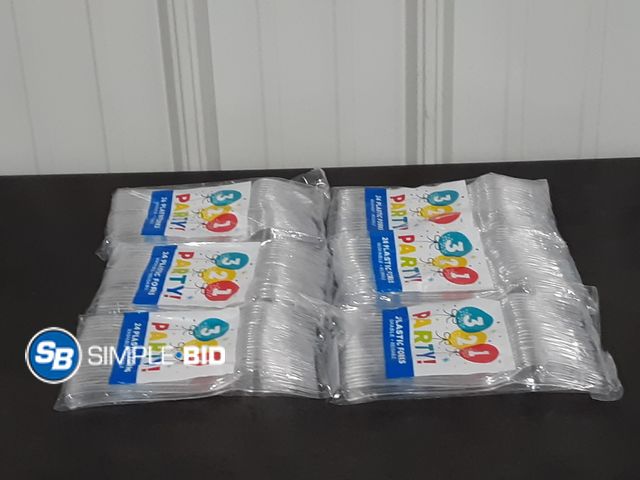 Lot 58-33038 - Lot of (6) Packages of plastic forks -- 24 come in each package -- TOTAL 144