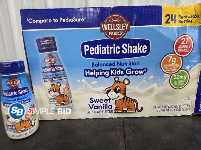 Lot 58-66698 - WellSley Pediatric Shake - SWEET Vanilla 8 fl oz - 21 pack - unopened - BB 5/2026