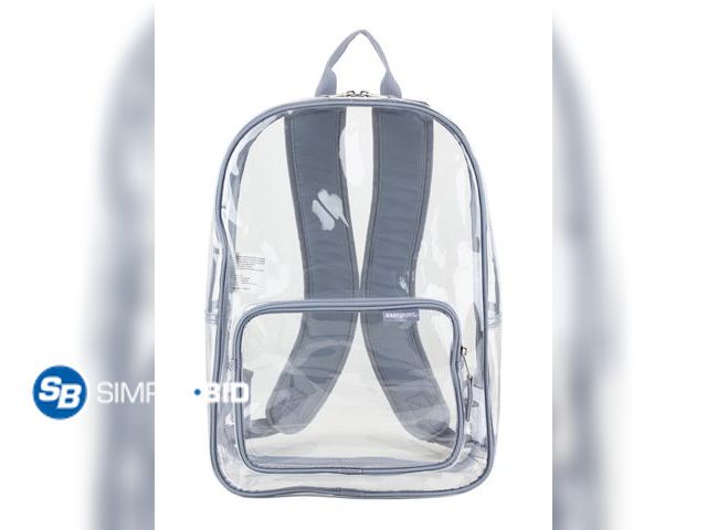 Lot 58-33622 - Lot of (2) New Eastsport Unisex Spark Clear 16" Backpack, Cool Grey