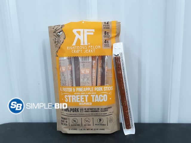 Lot 58-29752 - Righteous Felon Craft Jerky Al Pastor and Pineapple Pork Sticks - STREET TACO inspired - 10 sticks -...