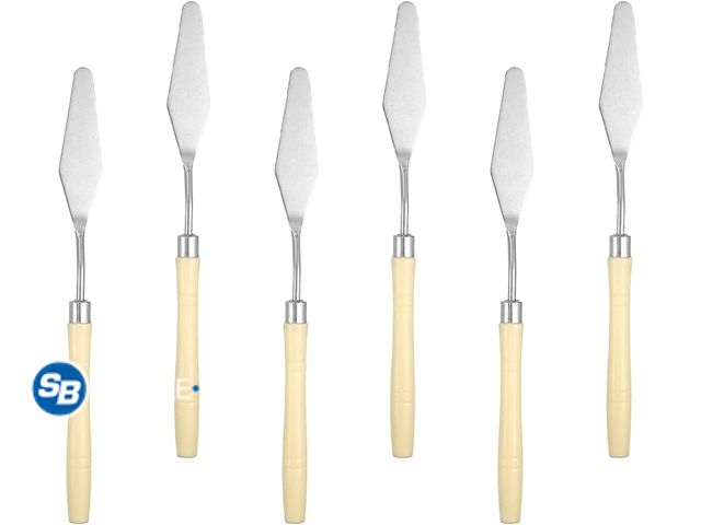 Lot 58-84246 - New HARFINGTON 8pcs Palette Knife Painting Tool 7.68" Pointed Stainless Steel Blade Plastic Handle S...