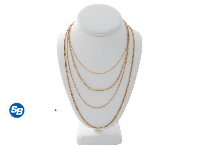 Lot 58-27164 - New Time and Tru Women's Chain Necklace Set, Gold Tone, 4 Piece