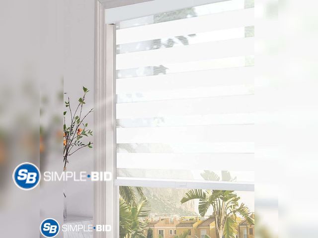 Lot 58-23636 - Persilux Custom Cordless Zebra Blinds for Windows Blackout Roller Shades for Day and Night, Inside o...