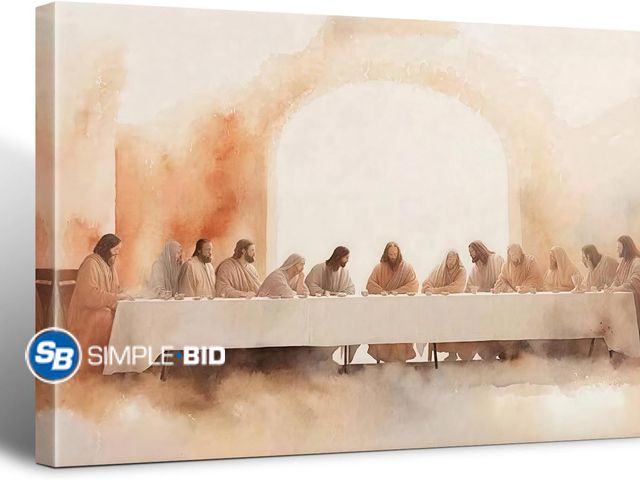 Lot 58-74422 - New Jesus Last Supper Canvas Wall Art, Last Supper Picture for Dining Room Living Room Church Prayer...