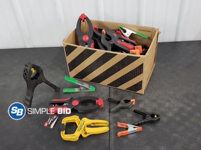 Lot 58-51015 - Box of Spring Clamps and Locking Clamps- Various Sizes
