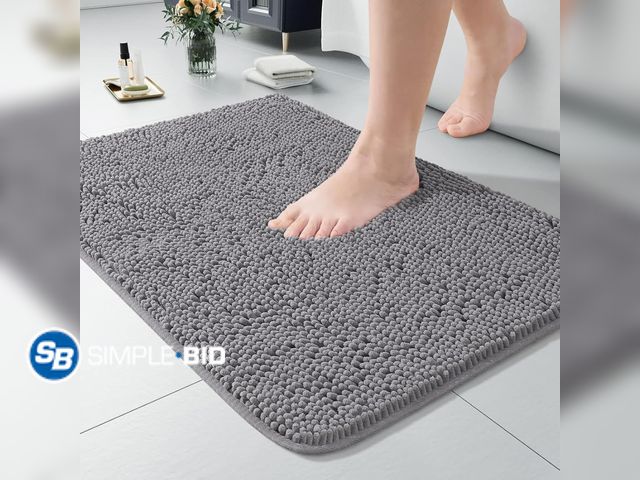 Lot 58-77732 - New LOCHAS Luxury Bathroom Rug Shaggy Bath Mat 20 x 30 Inch, Gray | Washable Non Slip Bath Rugs for ...