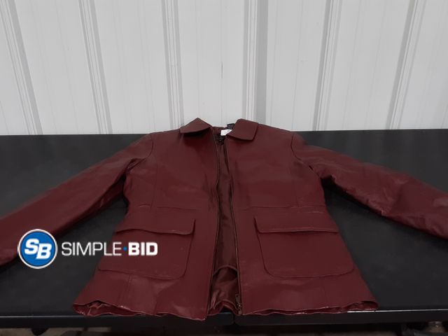 Lot 58-28882 - Phase Two Burgundy Color Leather Jacket - Size LT - Used but in Good Condition