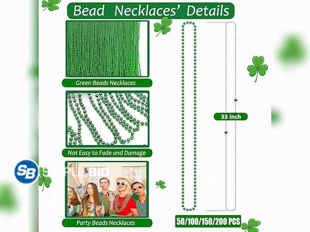 Lot 58-68395 - New GONOSEED 150  Green Bead Necklaces