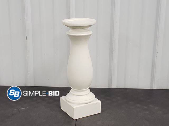 Lot 58-75764 - 16.5" Tall Pedestal Candle Holder, White