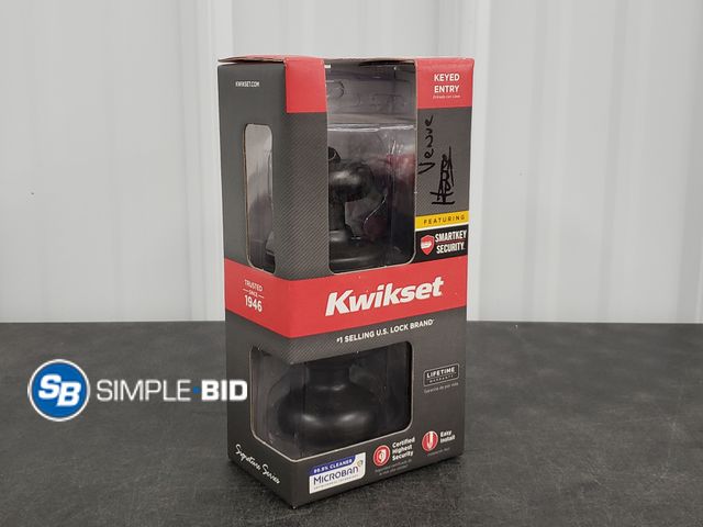 Lot 58-29565 - Kwikset Keyed Entry Door Knobs - Oil Rubbed Bronze - New