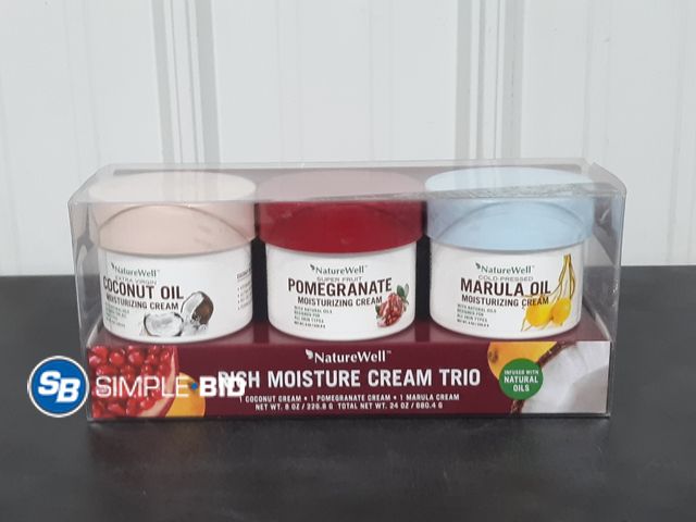 Lot 58-34581 - NatureWell Rich Moisture Cream Trio - Coconut Cream, Pomegranate Cream, Marula Cream