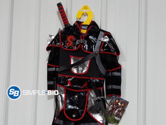 Lot 58-22029 - New Adventure Red Ninja Warrior Costume - SIZE 5-6 child size