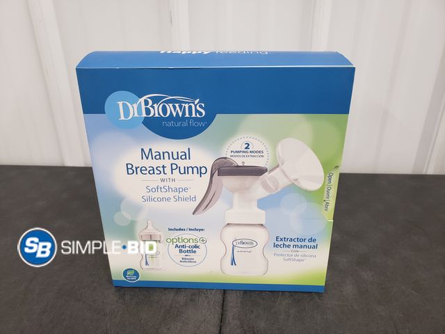 Lot 58-39297 - Dr Brown Natural Flow Manual Breast Pump with Soft Shape Silicone Shield - appears unused