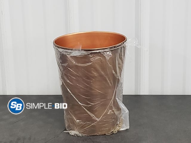 Lot 58-77907 - Lot of (2) Metal "Copper" Trash Cans