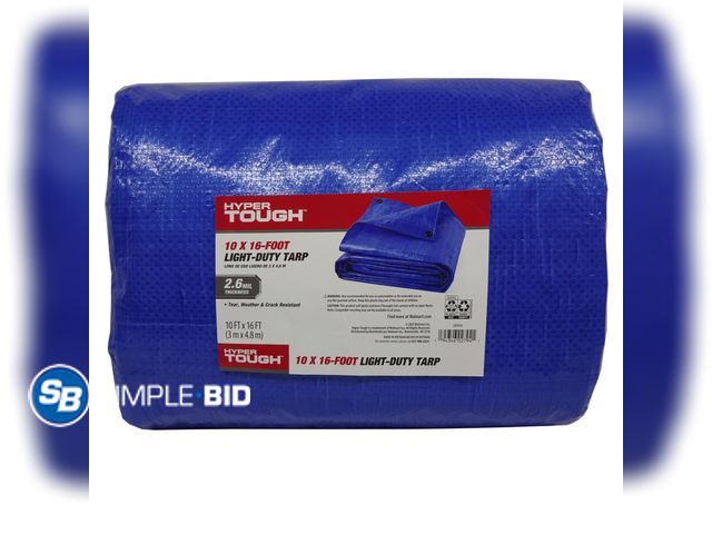 Lot 58-34461 - New Hyper Tough Weather Resistant Light-Duty 10' x 16' Polyethylene Tarp