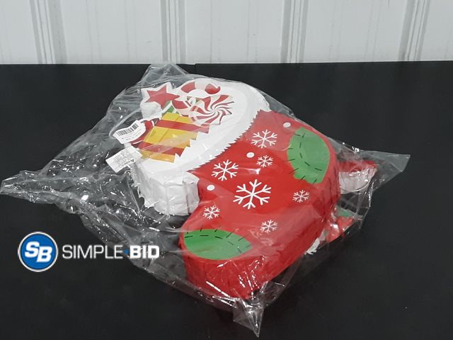 Lot 58-17901 - CHRISTMAS! New Christmas stocking pinata with stick
