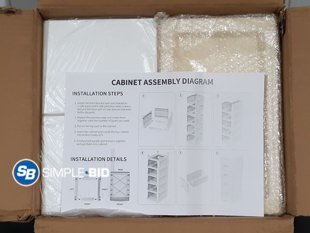 Lot 58-28324 - Plastic 5 Drawer Storage Cabinet