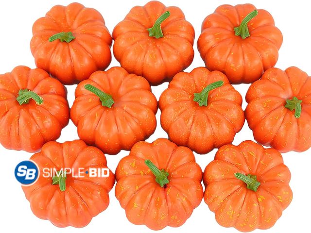 Lot 58-77185 - New Fake Fruit Home House Kitchen Decoration Artificial Lifelike Simulation Mini Pumpkins Halloween ...