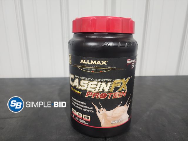 Lot 58-34735 - Allmax CASEinfx PROTEIN vanilla 2lbs - expired