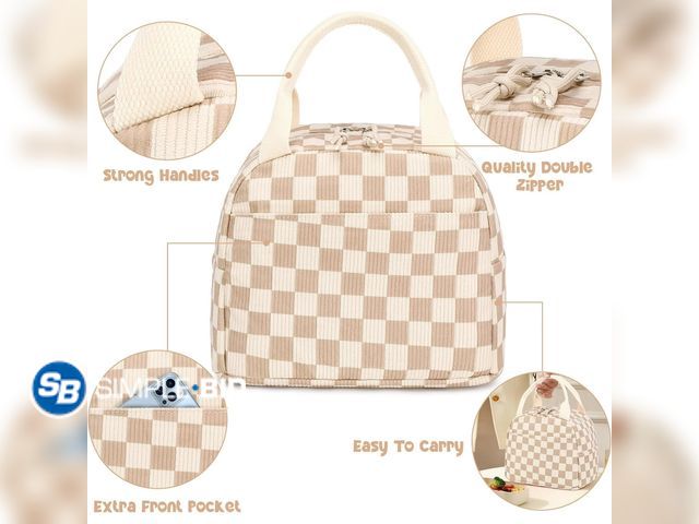 Lot 58-59948 - New MuForu Cute Lunch Bag Women with Placemats, Insulated Lunch Box for Women, Placemats Keep Clean ...