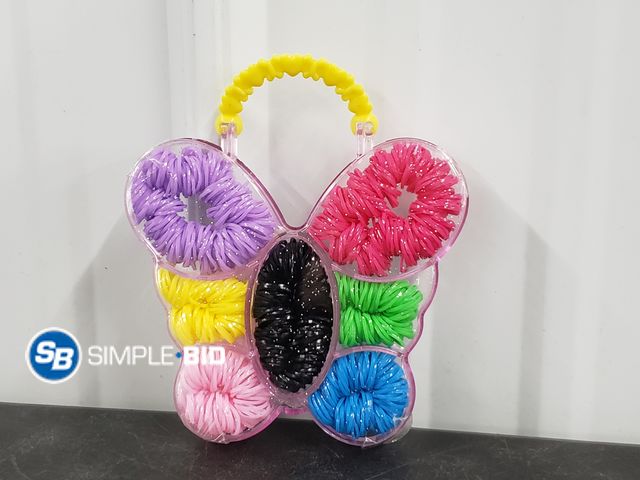 Lot 58-57664 - New GIRLS Butterlfy case of Jelly Hair bands