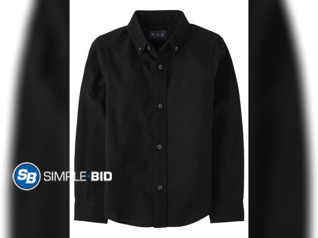Lot 58-72147 - New The Children's Place Boys Uniform Long Sleeve Oxford Button Up Shirt, Size S