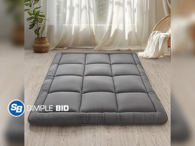 Lot 58-28824 - New Japanese Floor Mattress Futon Mattress 3" Grey Tatami Mat Shredded Memory Foam Filled Sleeping P...
