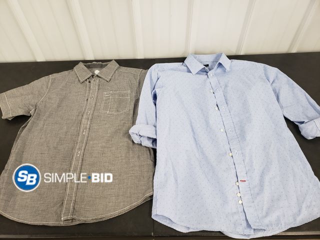 Lot 58-41281 - Lot of (2) BOYS! Button down shirts (1) Tommy Hilfiger Size 20 (1) Wonder Nation Size XL