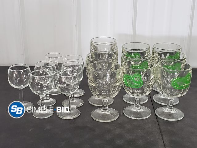 Lot 58-66350 - Lot of Glass Wine Goblets and Other Goblets