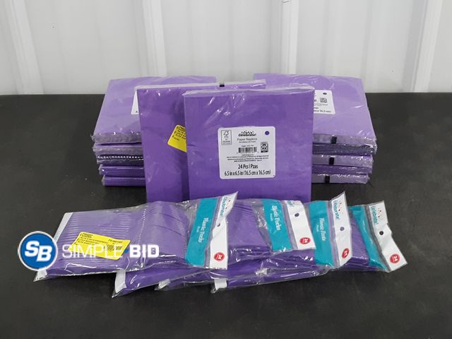 Lot 58-38190 - Lot of (12) Packages of NAPKINS - 24 in each package with (4) Packages of FORKS - 24 in each package...