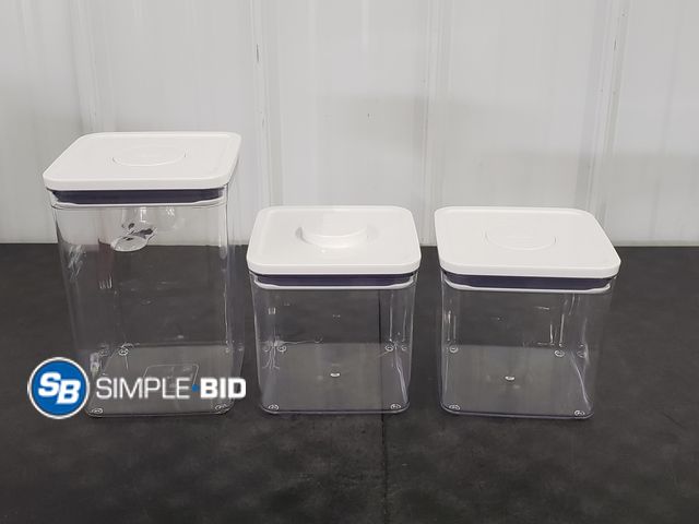 Lot 58-68709 - Lot of (3) New OXO Storage Containers with lids