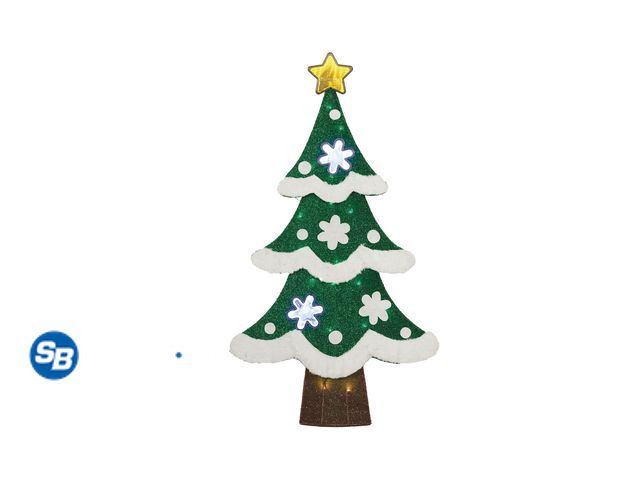 Lot 58-28543 - 42" Light up Tinsel Tree with Infinity Star, Holiday Time - appears unused - damaged box