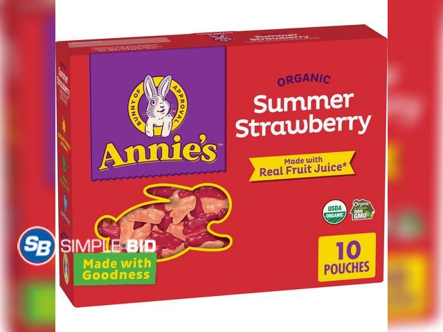Lot 58-67854 - Lot of (4) Annie's Organic Bunny Fruit Flavored Snacks, Summer Strawberry, 10 Pouches, 7 oz - unopen...