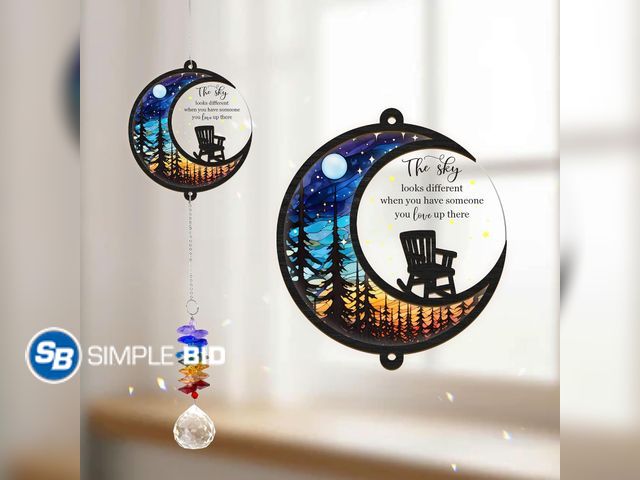 Lot 58-83163 - New Memorial Suncatcher - Moon Chair Ornament - Sympathy Gift for Loss of Loved One - Bereavement Gi...
