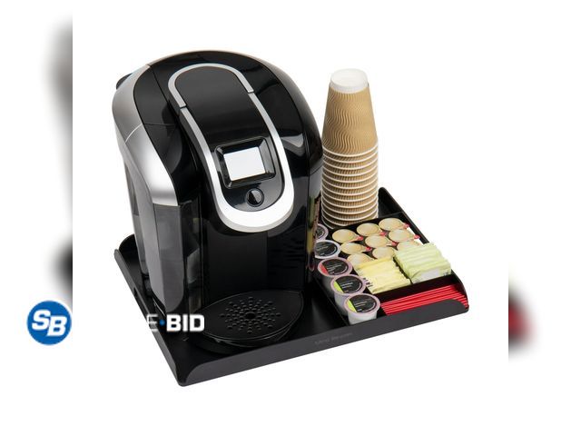 Lot 58-21840 - New Mind Reader Coffee Station Serving Tray, 7 Pod Capacity, Countertop Organizer, Storage, Black