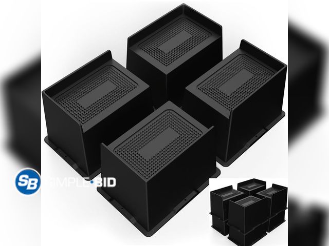 Lot 58-36208 - New Bed Risers Furniture Risers Heavy-Duty Rectangular Adjustable Block Lift to 5 inches Desk, Sofa,...