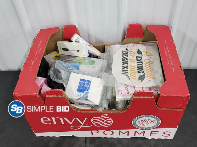 Lot 58-57390 - BOX of small amazon items and more - variety of items - unused