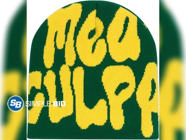 Lot 58-39772 - New KORADI Women's Beanie Hat MEA Culpa Word Head Toque Men's Y2K Stylish Beanie Hats Winter Knit Ca...