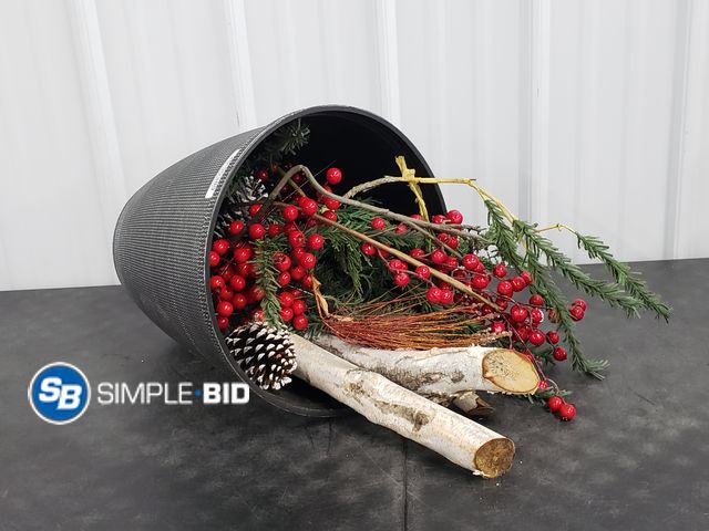 Lot 58-50389 - Outdoor Planter filled with white Birch Berries, and stems for Decor