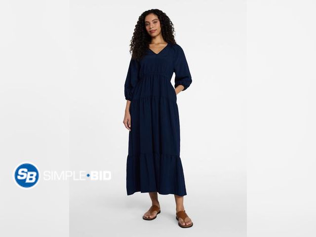 Lot 58-65348 - New Time and Tru Women's Tiered Maxi Dress with 3/4 Length Sleeves, Size XL (16/18)