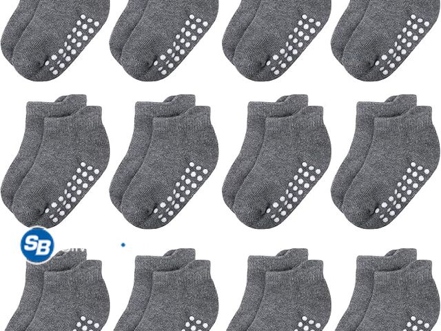 Lot 58-74315 - New Baby and Toddler Socks,Soft Cotton Non-Slip Ankle Socks for New Born,Boys and Girls