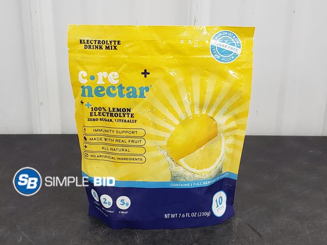 Lot 58-64406 - Core Nectar + 100% Lemon Electrolyte 10 Sticks 7.6 OZ 7/2026 - unopened