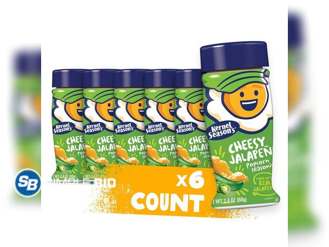 Lot 58-66421 - Lot of (6) Kernel Season's Popcorn Seasoning, Cheesy Jalapeno, 2.4 Ounce