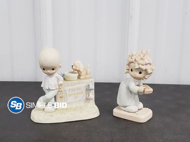 Lot 58-74384 - Lot of (2) Precious moments -- The Spirit is Willing But The Flesh is weak 100196 - Thank you for Co...